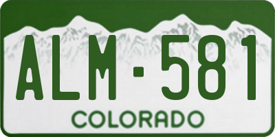CO license plate ALM581