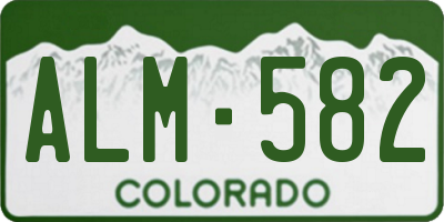 CO license plate ALM582