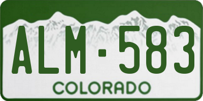 CO license plate ALM583