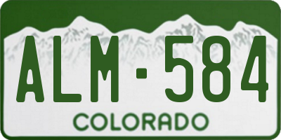CO license plate ALM584