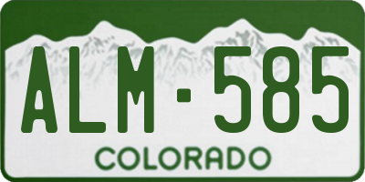 CO license plate ALM585