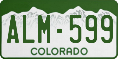 CO license plate ALM599