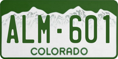 CO license plate ALM601