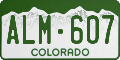 CO license plate ALM607