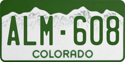 CO license plate ALM608