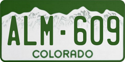 CO license plate ALM609
