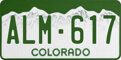 CO license plate ALM617