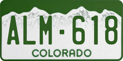 CO license plate ALM618