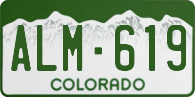 CO license plate ALM619