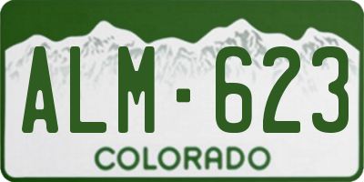 CO license plate ALM623