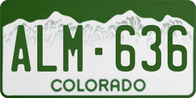 CO license plate ALM636