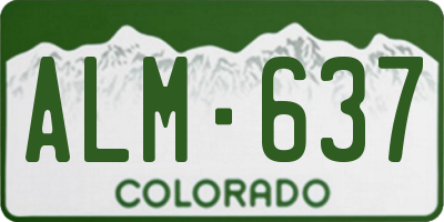 CO license plate ALM637