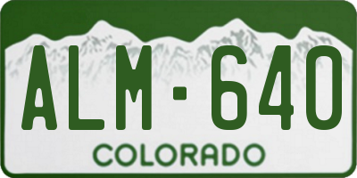 CO license plate ALM640
