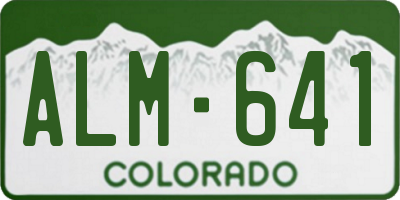 CO license plate ALM641