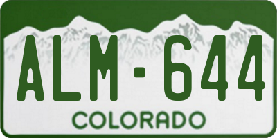 CO license plate ALM644