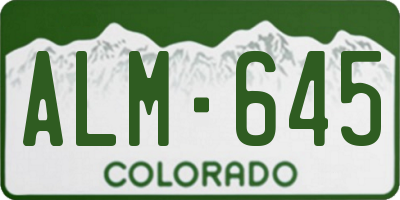 CO license plate ALM645