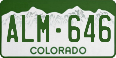 CO license plate ALM646