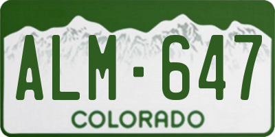 CO license plate ALM647
