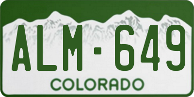 CO license plate ALM649