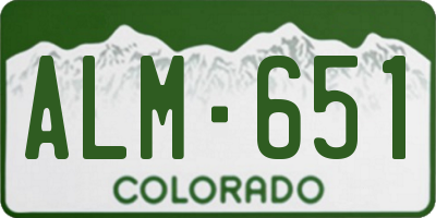 CO license plate ALM651