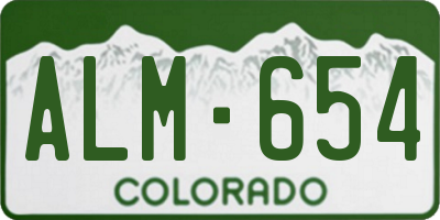 CO license plate ALM654
