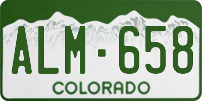CO license plate ALM658
