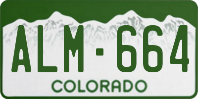CO license plate ALM664