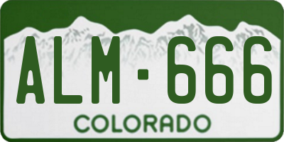 CO license plate ALM666