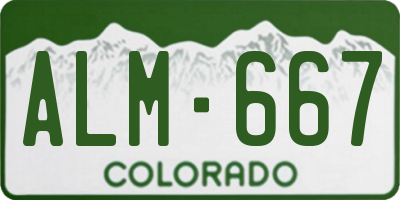 CO license plate ALM667