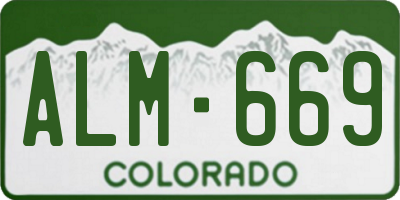 CO license plate ALM669
