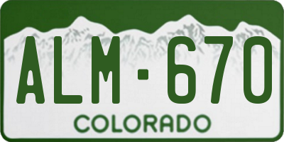 CO license plate ALM670