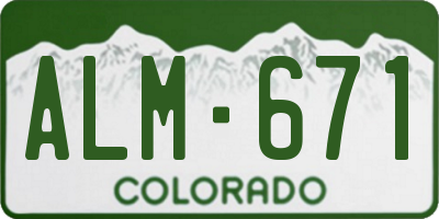 CO license plate ALM671