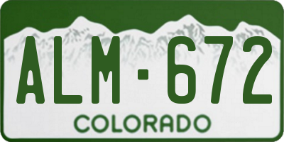 CO license plate ALM672