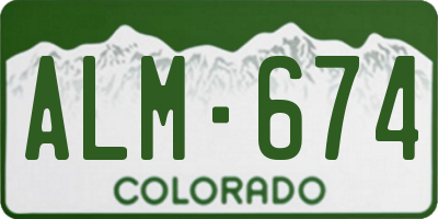 CO license plate ALM674
