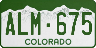 CO license plate ALM675