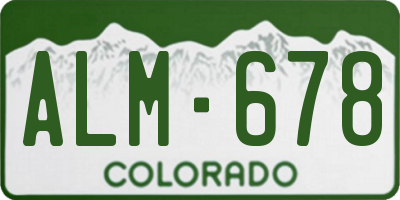 CO license plate ALM678