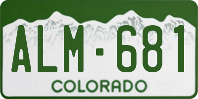 CO license plate ALM681