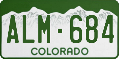 CO license plate ALM684