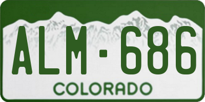 CO license plate ALM686