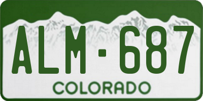 CO license plate ALM687