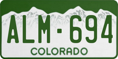 CO license plate ALM694