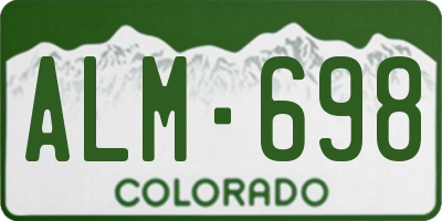 CO license plate ALM698