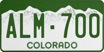 CO license plate ALM700