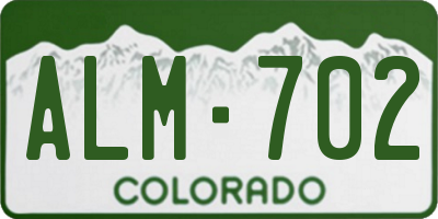 CO license plate ALM702
