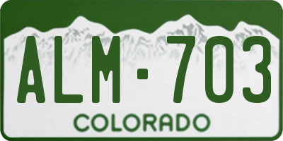 CO license plate ALM703