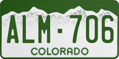 CO license plate ALM706