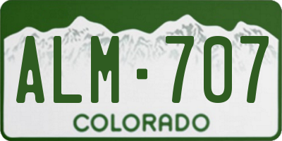 CO license plate ALM707