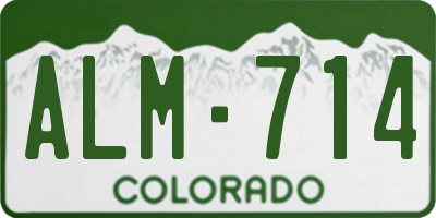 CO license plate ALM714