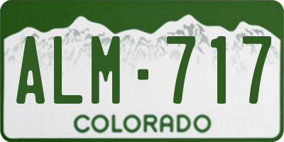 CO license plate ALM717