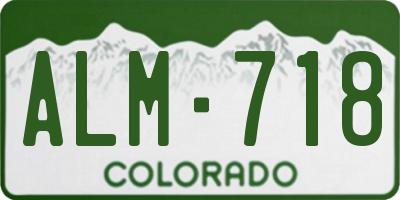 CO license plate ALM718